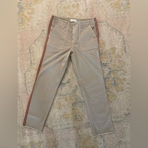 Velvet by Graham and Spencer khaki pants grosgrain ribbon side stripe size 8